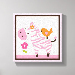 Oerwoud Jill Zebra Girl Animals Canvas Afdrukken