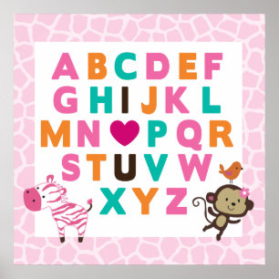 Oerwoud Jilly Alphabet Wall Afdrukken Poster