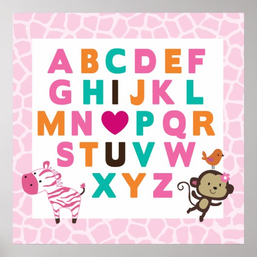 Oerwoud Jilly Alphabet Wall Afdrukken Poster (Voorkant)