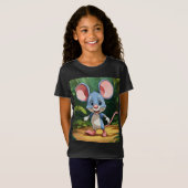 Oerwoud Journey - Cartoon Mouse Baby Fine Jersey T T-shirt (Voorkant volledig)