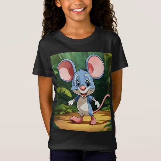 Oerwoud Journey - Cartoon Mouse Baby Fine Jersey T T-shirt (Voorkant)