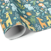 Oerwoud Joy Baby shower inpakpapier (Rol Hoek)