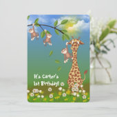 oerwoud Juveniel Verjaardagsfeest Kaart (Staand voorkant)