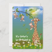 oerwoud Juveniel Verjaardagsfeest Kaart (Voorkant)