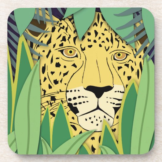 Oerwoud Kat 4 Bier Onderzetter (Voorkant)