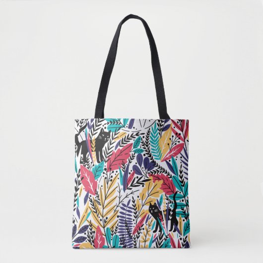 Oerwoud Kat Colorful Design Tote Bag (Voorkant)