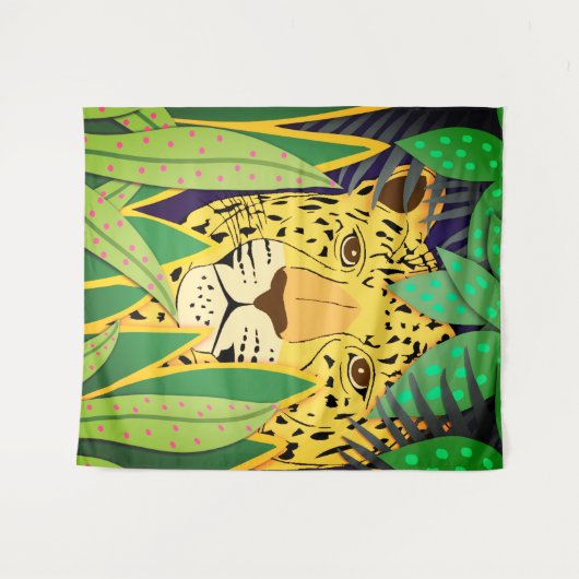 Oerwoud Kat nr. 5 Groot Wandkleed (Voorkant (horizontaal))