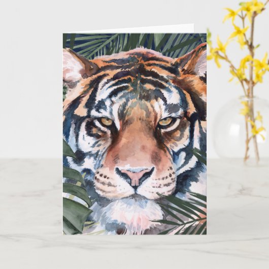 Oerwoud kat - tijger kaart (Gele Bloem)