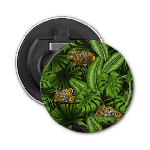 Oerwoud katten button flesopener