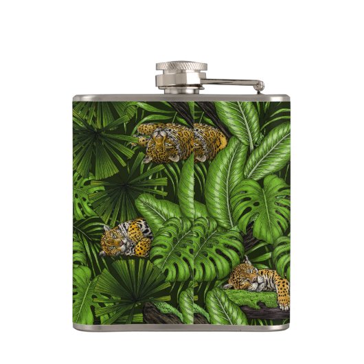 Oerwoud katten heupfles (Achterkant)