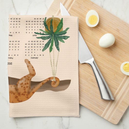 Oerwoud Katten; Luipaarden en planten 2025 Kalende Theedoek (Quarter Fold)