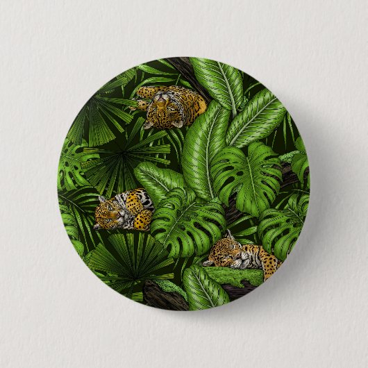 Oerwoud katten ronde button 5,7 cm (Voorkant)