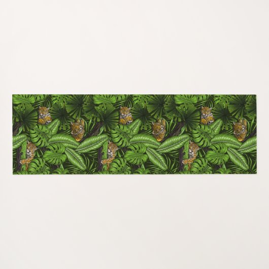 Oerwoud katten yogamat (Achterkant (horizontaal))