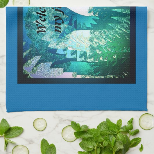 Oerwoud keukenhanddoek (Gevouwen)