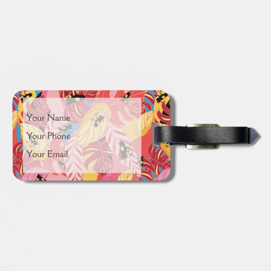 Oerwoud Kikkers Bagagelabel (Achterkant horizontaal)