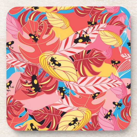 Oerwoud Kikkers Drankjes Onderzetter (Voorkant)