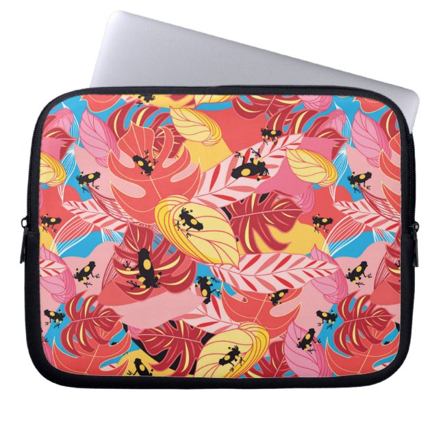 Oerwoud Kikkers Laptop Sleeve (Voorkant)
