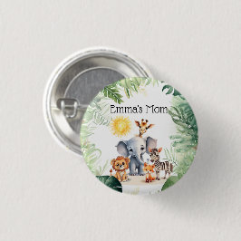 Oerwoud kinder partij baby dieren leuk verjaardags ronde button 3,2 cm