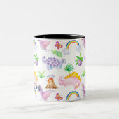 Oerwoud kinderen Dinosaur Rainbow-Waterverf Tweekleurige Koffiemok (Center)