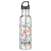 Oerwoud kinderen Dinosaur Rainbow-Waterverf Waterfles (Voorkant)