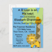 Oerwoud King Lion Baby shower Blue Sky Zoo Safari Uitnodiging Briefkaart (Voorkant / Achterkant)