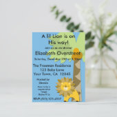 Oerwoud King Lion Baby shower Blue Sky Zoo Safari Uitnodiging Briefkaart (Staand voorkant)