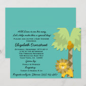 Oerwoud King Lion Blauwgroen Boy Baby shower Zoo S Kaart (Voorkant / Achterkant)