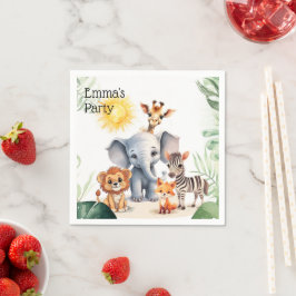 Oerwoud Kwekerij baby kinder party safari schattig Servet