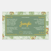 Oerwoud laat groen retro cosmetisch flesetiket ach rechthoekige sticker (Voorkant)