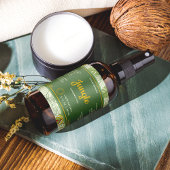 Oerwoud laat groen retro cosmetisch flesetiket ach rechthoekige sticker