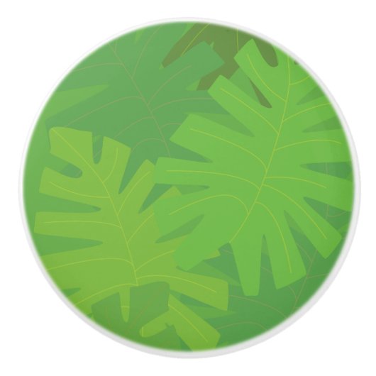 Oerwoud leaf motief keramische knop (Voorkant)