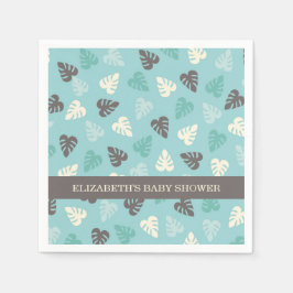 Oerwoud Leaf Pattern Safari Baby shower Servet