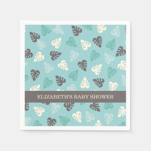 Oerwoud Leaf Pattern Safari Baby shower Servet (Voorkant)