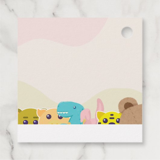 Oerwoud Leafy Theme Monkey Soft Toys baby shower Bedankjes Labels (Achterkant)