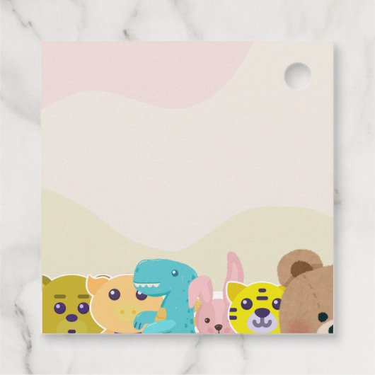 Oerwoud Leafy Theme Monkey Soft Toys baby shower Bedankjes Labels (Achterkant)