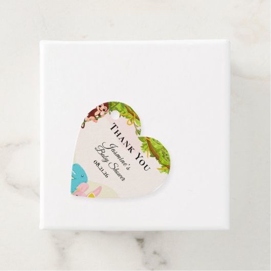 Oerwoud Leafy Theme Monkey Soft Toys baby shower Bedankjes Labels (In situ)