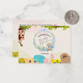 Oerwoud Leafy Theme Monkey Soft Toys baby shower Notitiekaartje (Voorkant / Achterkant in situ)