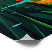 Oerwoud leeuwin reflectie – levendige waterkunst poster (Hoek)