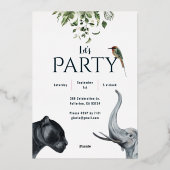 Oerwoud Leopard 50ste verjaardagsfeest Folie Uitnodiging (Achterkant)