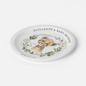 Oerwoud Leopard Baby Cheetah Greenery Gold Shower Papieren Bordje (Gekanteld)
