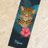  Oerwoud Leopard Floral Art | Blauw | Naam Yogamat