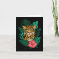  Oerwoud Leopard Floral Art | Groen Zwart