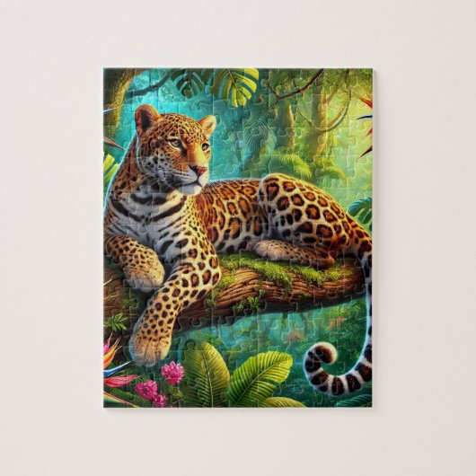 Oerwoud Leopard Legpuzzel (Verticaal)