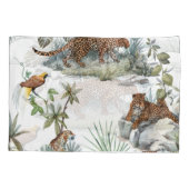 Oerwoud Leopard Waterverf Tropische Scène Kussensloop (Achterkant)