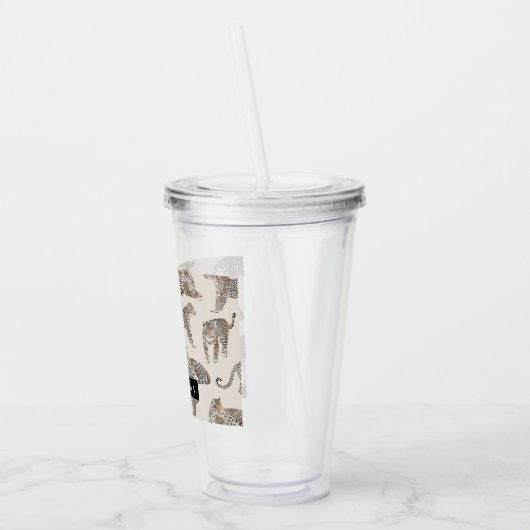 Oerwoud Leopard Wild Animal Pattern Acryl Drinkbeker (Links)