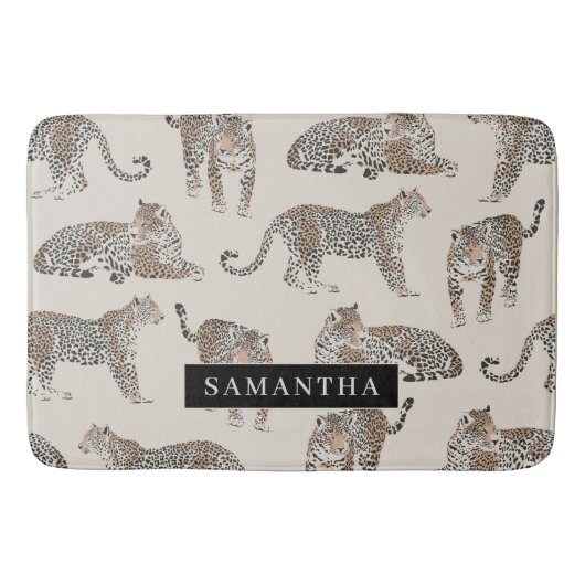 Oerwoud Leopard Wild Animal Pattern Badmat (Voorkant)
