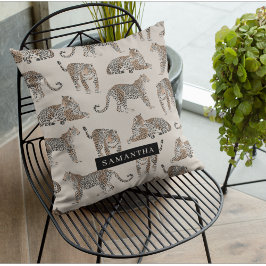Oerwoud Leopard Wild Animal Pattern Buitenkussen