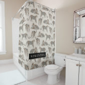 Oerwoud Leopard Wild Animal Pattern Douchegordijn (In situ)