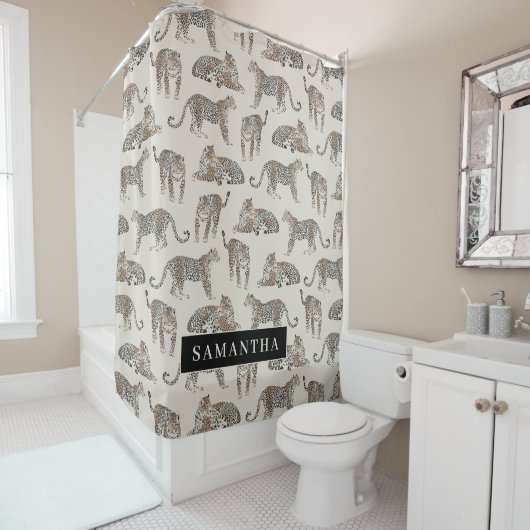 Oerwoud Leopard Wild Animal Pattern Douchegordijn (In situ)