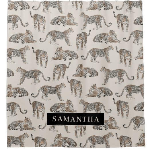Oerwoud Leopard Wild Animal Pattern Douchegordijn (Voorkant)